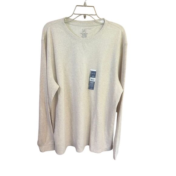George Mens Thermal Crew Knit Sz XL Beige NWT - Picture 1 of 8